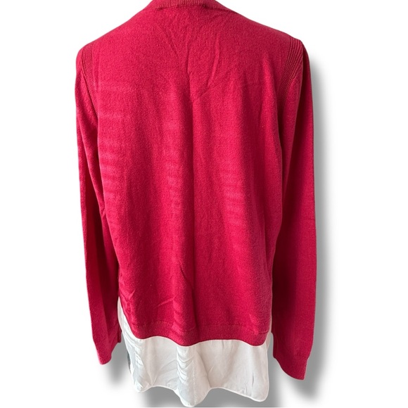 Beautiful Loft Pink and White Layered Chiffon Sweater - Picture 4 of 10